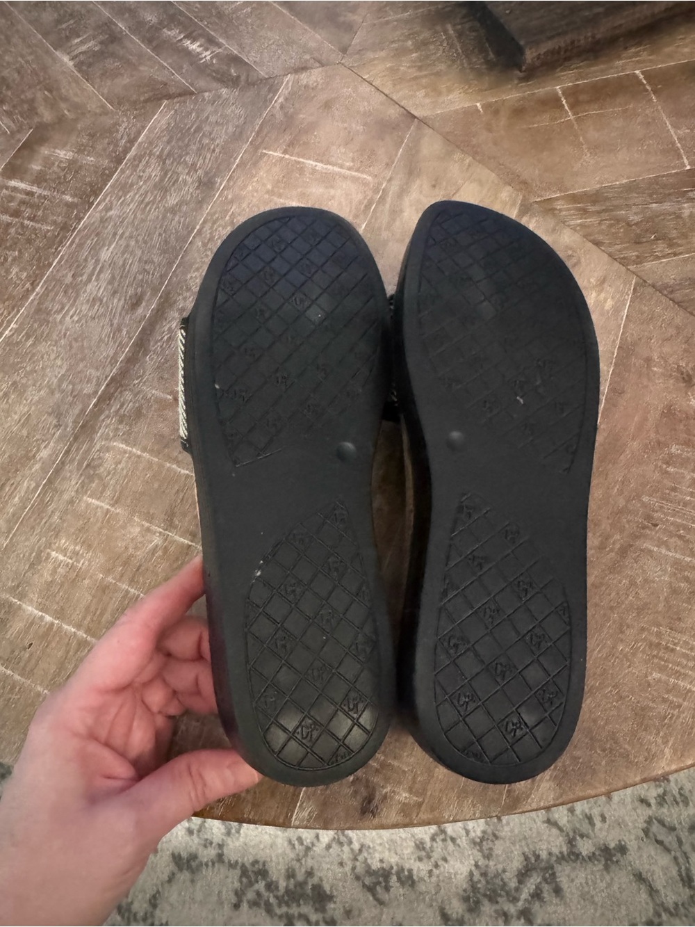 Donald J. Pliner Black and Natural Cork Slide Sandals - Picture 3 of 4